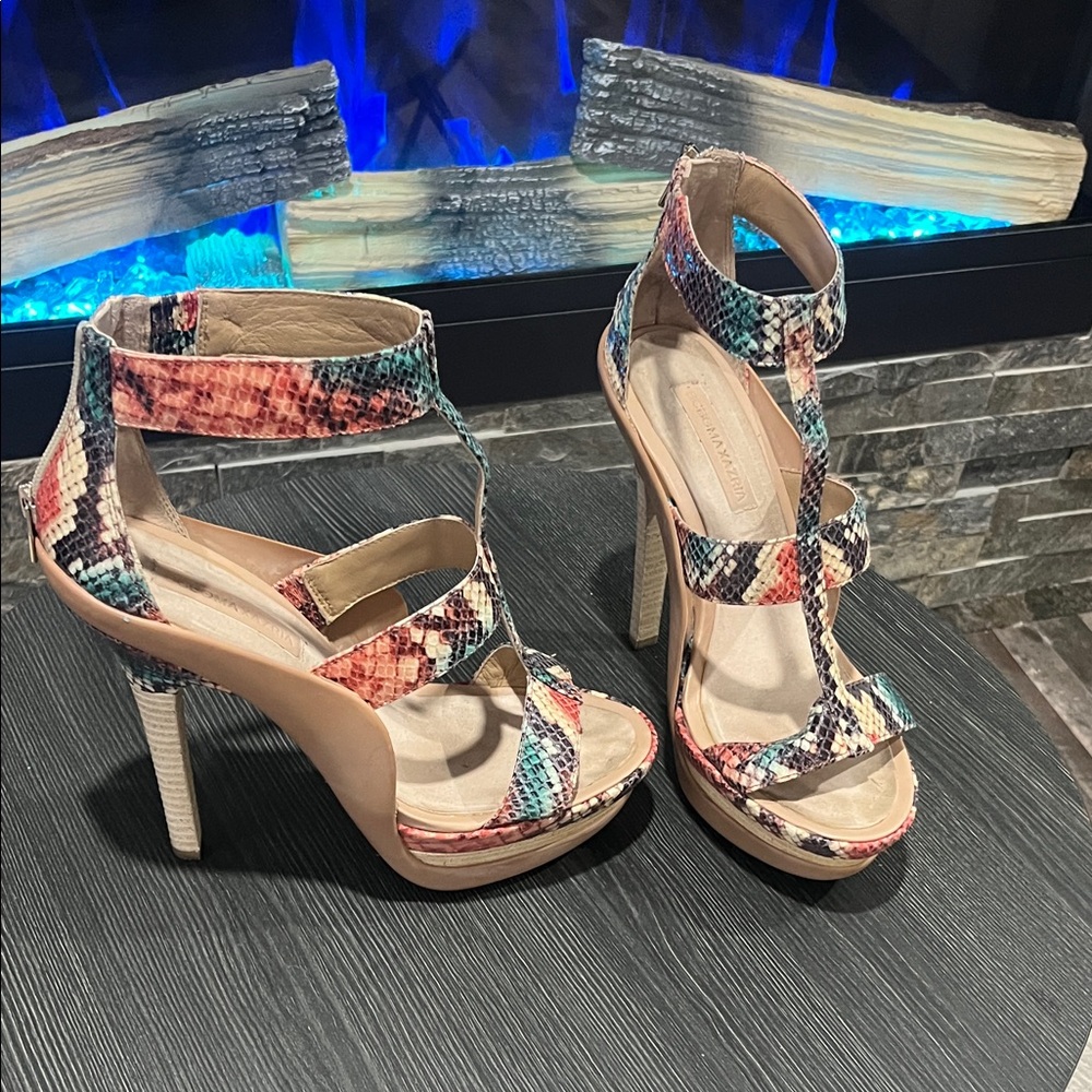 BCBGMaxAzria Multicolor Snakeskin Heels